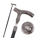Silver Wolf Crest Cane