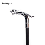 Silver Leopard Crest Cane